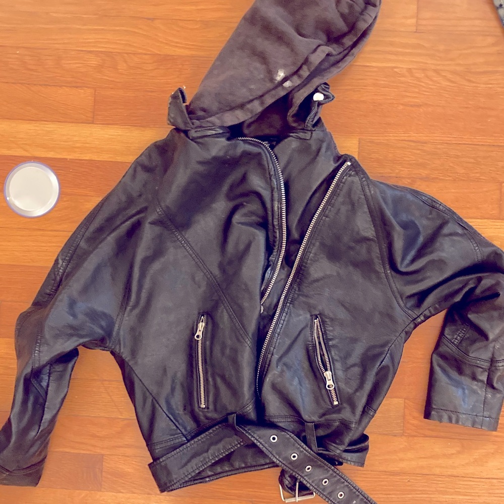 Black leather jacket